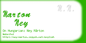 marton ney business card